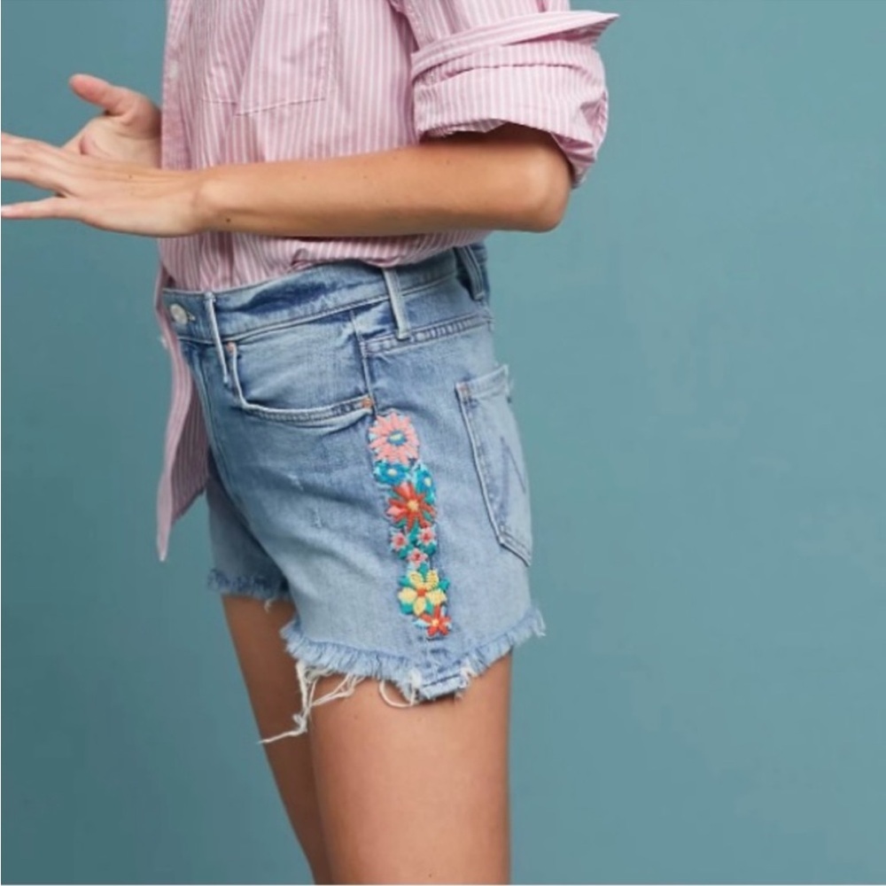 Mother Jean Shorts Floral Embroidered 
The Dutchie Chew Misbeliever…